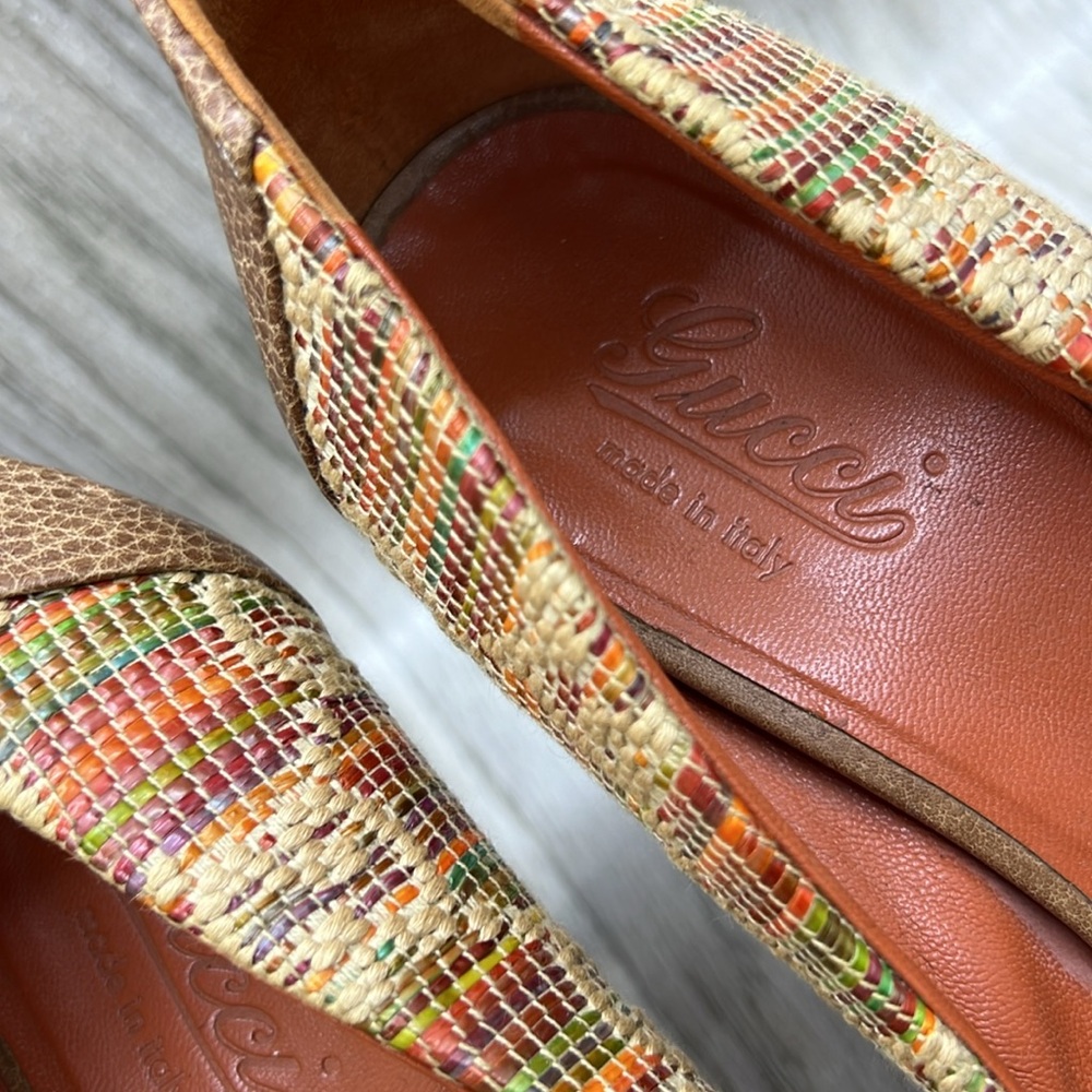 Gucci Raffia Peep-Toe Heels - Picture 4 of 13